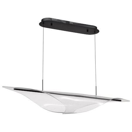 Nuvo Geneva, 46 Inch LED Island Pendant, Matte Black, Silk Screened Acrylic Lens 62/2023